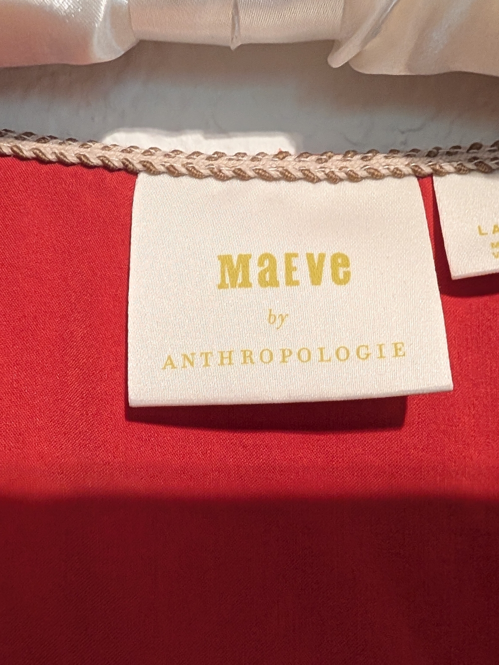 Anthropologie Maeve Coral-Red V-Neck Cap Sleeve Camisole - Picture 3 of 4